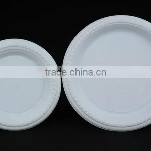 Disporable 10 Inch Transparent Round Shape White PS Plastic Plate thumbnail-1