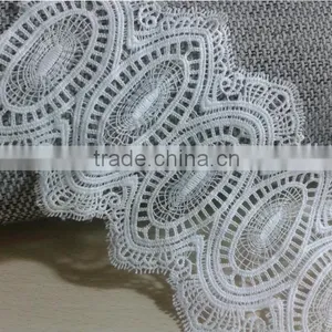 100%cotton Bulk Hot Sell Lace Guipure Flower Embroidery Fabric Lace Hot Style for Dress thumbnail-3