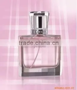 100ml Clear Glass Thick-base Square Perfume Bottles With Silver Metal Caps thumbnail-1