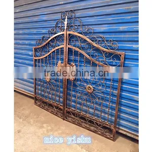 China Wholesaler New Design Iron Main Gate Iron Pipe Gate Design thumbnail-3