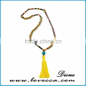 Personalized Customized Wholesale Fashion Yellow Tassel Pendant Necklace thumbnail-1