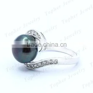 925 Sterling Silver Rings Wholesale Gemstone Sterling Silver Pearl Ring Designs thumbnail-2