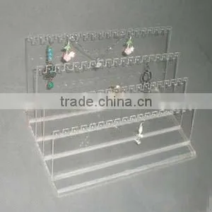 Modern Designed Clear Acrylic 4-lines Jewelry Display Stand thumbnail-1