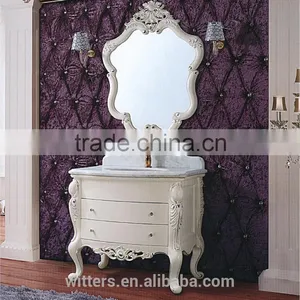 Natural Marble Top Bathroom Vanity Set in Beige WTS326 thumbnail-1