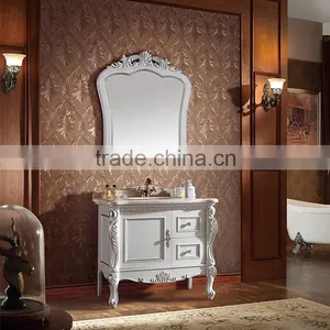 WTS16122 47 Inch Antique Cream White Undermount Single Sink Bathroom Vanity With Top thumbnail-2