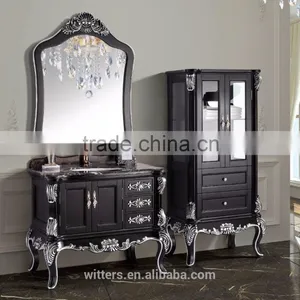 Black Standard Vintage Bathroom Vanity Cabinet Dimensions WTS257 thumbnail-3