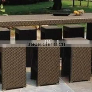 Patio Rattan Furniture / Outdoor Garden PE Rattan Bar Table and Chair thumbnail-1
