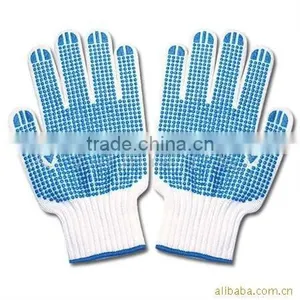 Cotton Safety Gloves With PVC Dots in One Side thumbnail-1