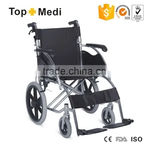 Black High Quality Aluminum Manual Wheelchair With Double Cross Bar thumbnail-1