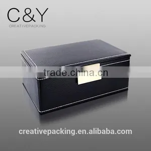 Antique Large Space Design Leather Jewelry Gift Box With Lock thumbnail-1