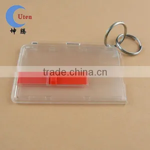 Clear Business Credit Card Holder With Red Slider thumbnail-1