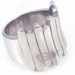 High Polished Titanium Spinner Men Wedding Rings With Plating thumbnail-1