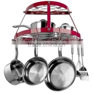 Spinner Hanging Metal Wall Mount Pot Rack Kitchen Shelf thumbnail-3