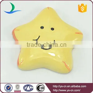Cute Yellow Pentagram Ceramic Hanging Decoration With Big Smile thumbnail-1