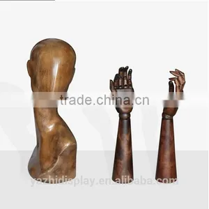 Long Neck Faceless Egg Head Wooden Mannequin for Hat Display thumbnail-2