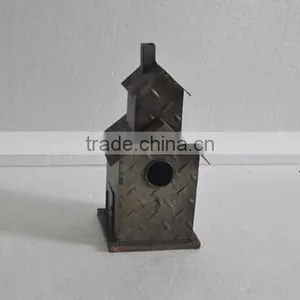 Antique Metal Garden Bird House thumbnail-1