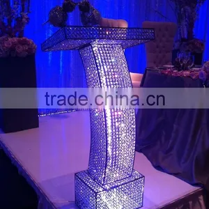 Wedding Crystal Podium Pillar, Decorative Podium on Square Pillar, Stage Podium thumbnail-2