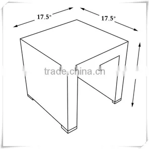 Outdoor All Weather Garden Square Wicker Coffee Side Table W/Tempered Glass Top thumbnail-3