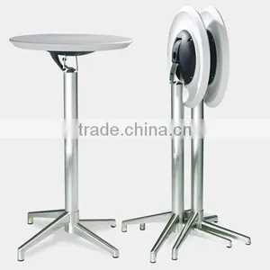 Fashion Modern Outdoor Folded ABS Top Brushed Aluminum High Cocktail Table Bar Table LQ- BT309 thumbnail-1