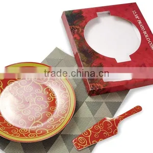 12" Porcelain Cake Plate With Server,ceramic Plate With Server,porcelain Christmas Plate thumbnail-6