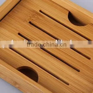 Double Layer Separable Bamboo Soap Box Rectangular Soap Dishes thumbnail-2