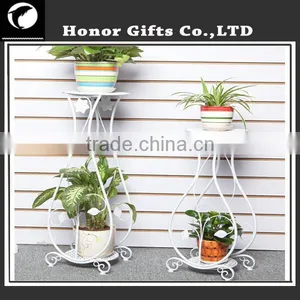 European Style 2-Tier Flower Stand Metal Hanging Plant Stand thumbnail-1