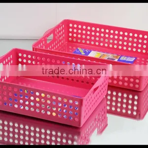 Plastic Storage Basket With Lids, Rectangle Shape Storage Baskets thumbnail-3