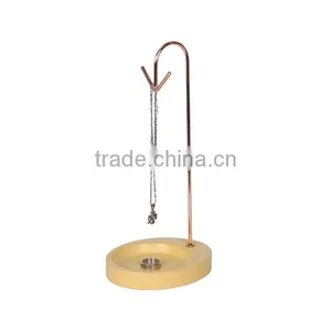 Plating Gold Metal Hanger With Concrete Rack Stand Base for Jewelry Display thumbnail-3