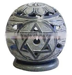 Soapstone Tea Light Holder Ball Shape Soapstone Handicrafts Candle Holder Candle Stand, Candle Lamp thumbnail-1