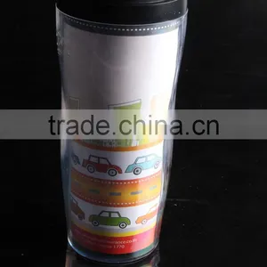 Logo Customized 12oz Double Wall Plastic Travel Mug thumbnail-3