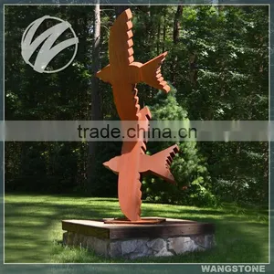 Corten Steel Large Flying Swallow Statue Sculpture for Garden Decoration thumbnail-1