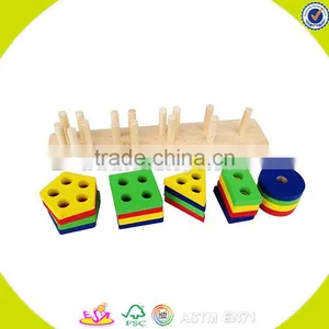 Wholesale Cheap Kids Wooden Stacking Sort Blocks Preschool Shape Sort Blocks Children Wooden Stacking Classic Game W13D112 thumbnail-3