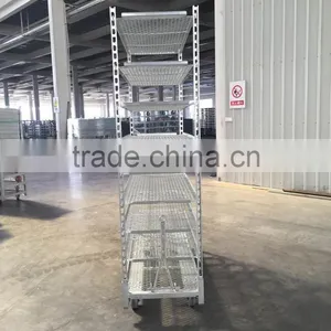 Net Mesh Flower Cart Metal Mesh Trolley With 8 Shelves thumbnail-5
