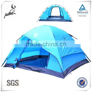 Two Door Fiberglass Poles Polyester Fabric Camping Tent for Family thumbnail-1