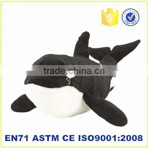 Black Fat Stuffed Orca Animal Large Big Soft Sea Toys Stuffed Shark thumbnail-1