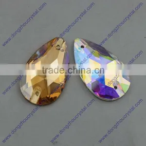 Dongzhou AB/001GSHA Color Sewing on Crystal Stones, k5 Quality Flat Back Tear Drop Crystals thumbnail-1