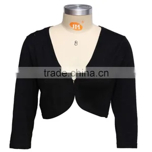 Ladies Fashion Womens Black Short Sleeve Cardigan thumbnail-1
