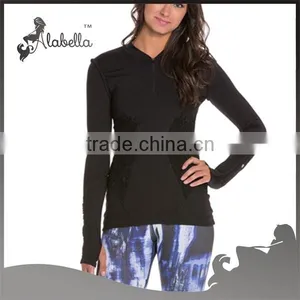 Womens Long Sleeve Workout Clothing Running Shirt thumbnail-1