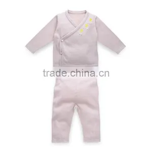 100% Cotton Baby Sweat Suit With Crochet Plane Baby Clothes thumbnail-1