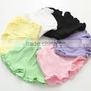 Hot Shorts Girls Ruffle Leggings Baby Girls Summer Pants, Solid Color Children Flounced Shorts thumbnail-1