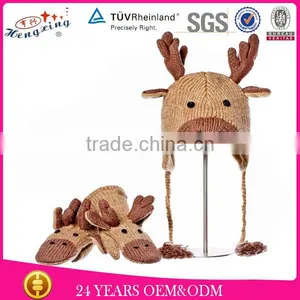 Fashion Custom Knitted Owl Winter Hat Moose Animals Crochet Beanies thumbnail-1