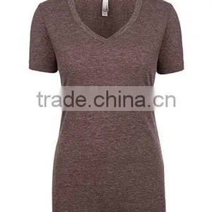 Next Level Apparel Ladies' Poly Cotton V-Neck Tee - Made From 65% Polyester and 35% Combed Cotton and Comes With Your Logo. thumbnail-4