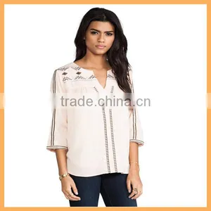 Turkish Embroidered Fashion Ladies Blouse thumbnail-1