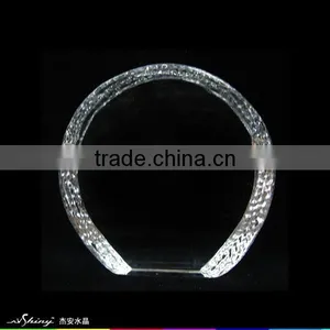 Optic Crystal Glass Round Blank Iceberg Block For Souvenirs Office Decoration JKC-0084 thumbnail-3