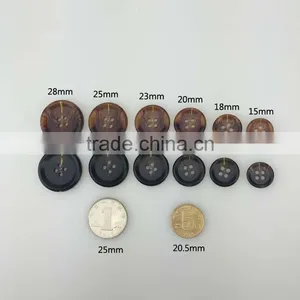 Cloth Coat Black Deep Coffee Color Copy Horn Buttons thumbnail-3
