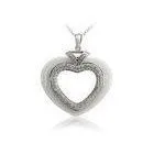 White Ceramic Hearts Silver Pendant For Engagement Gift , Nickel Free CSP0320 thumbnail-1