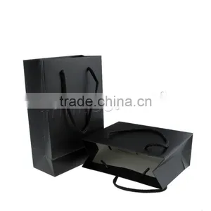 Chinese Supplier Rectangle Black Cardboard Gift Bag With Nylon Cord thumbnail-3