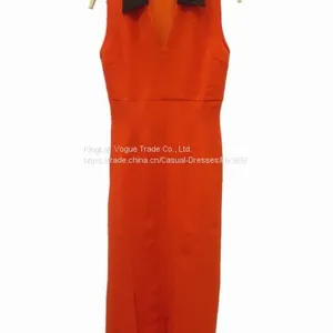Women Designer Dress Red Fashion Low V Neck Celebrity Party Dress China Online Wholesale thumbnail-2