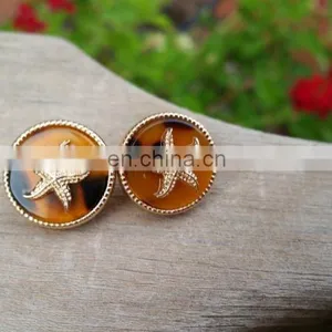 Summer Seahorse Starfish and Anchor Tortoise Shell Stud Earrings thumbnail-4