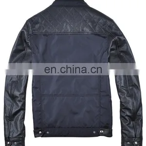 2017 New Fashion pu and Nylon Jacket for Man thumbnail-2